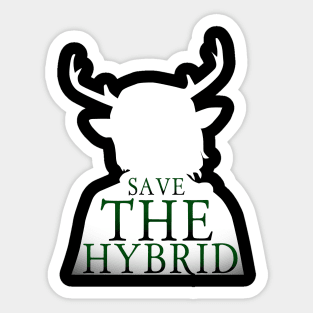 save the hybrid white Sticker